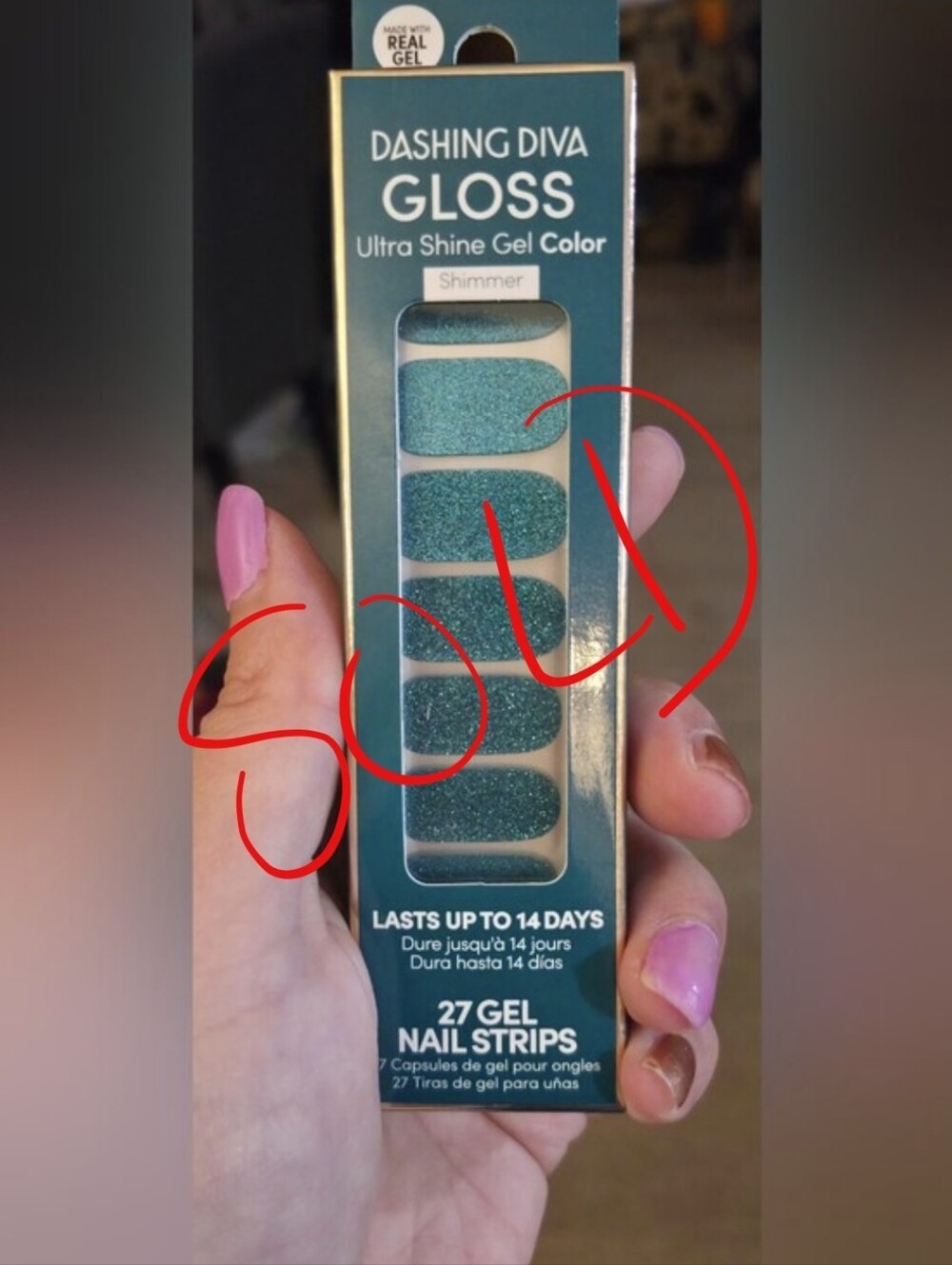 Dashing Diva Gloss Ultra Shine Gel Color Strips Galactic Teal 27ct BNIB